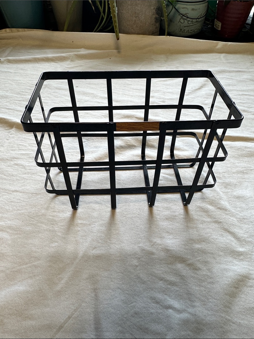 Black Metal Wire Storage Basket